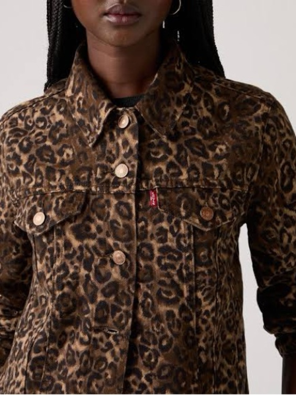*NWT* Levi's Strauss Leopard Print Denim Trucker Jacket - Picture 3 of 4